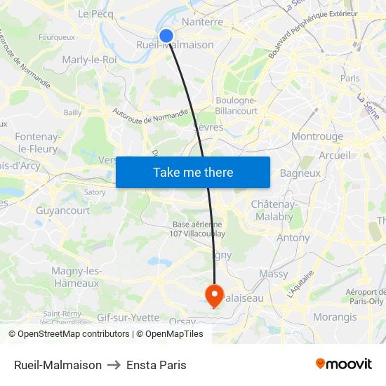 Rueil-Malmaison to Ensta Paris map
