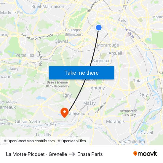 La Motte-Picquet - Grenelle to Ensta Paris map