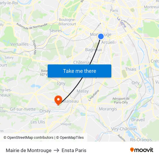Mairie de Montrouge to Ensta Paris map