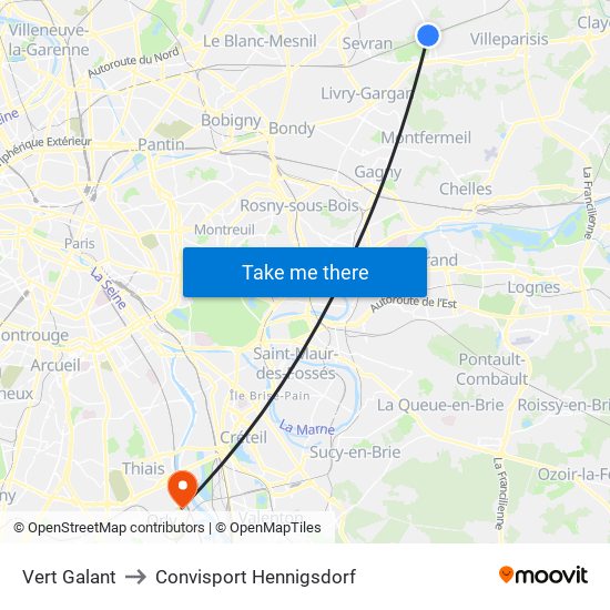 Vert Galant to Convisport Hennigsdorf map