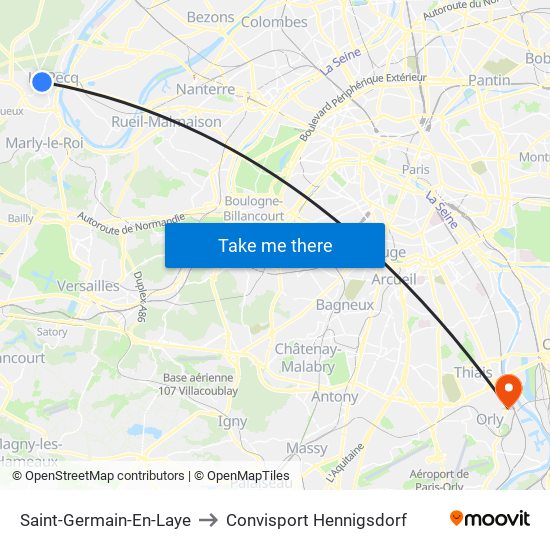 Saint-Germain-En-Laye to Convisport Hennigsdorf map