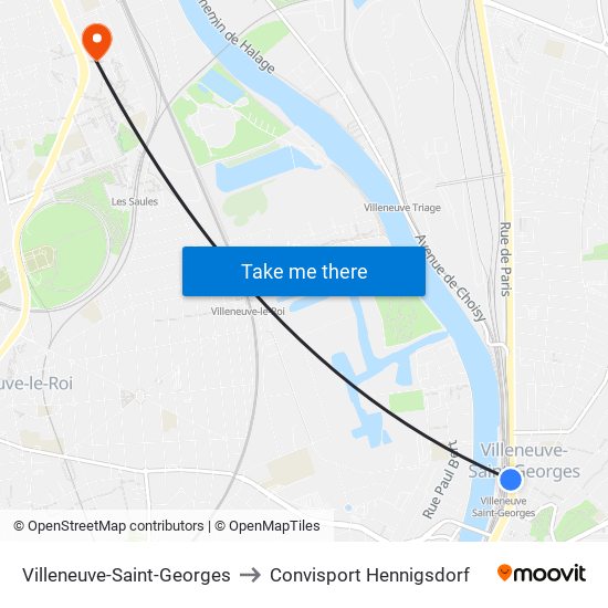 Villeneuve-Saint-Georges to Convisport Hennigsdorf map