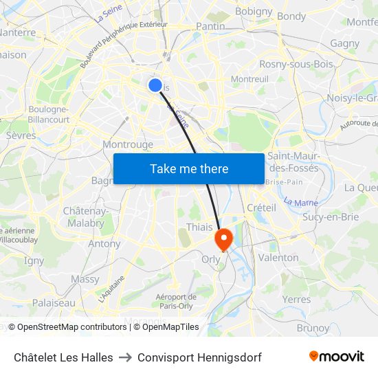 Châtelet Les Halles to Convisport Hennigsdorf map