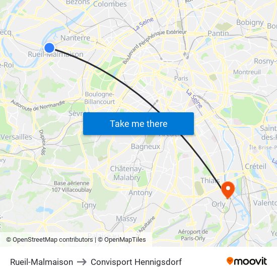 Rueil-Malmaison to Convisport Hennigsdorf map