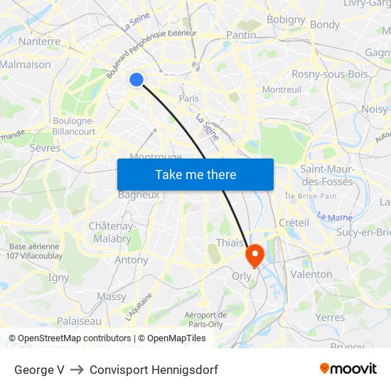 George V to Convisport Hennigsdorf map