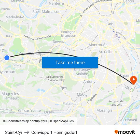 Saint-Cyr to Convisport Hennigsdorf map