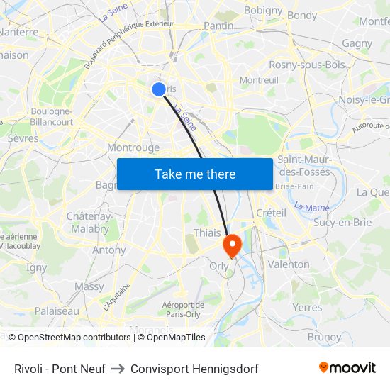 Rivoli - Pont Neuf to Convisport Hennigsdorf map