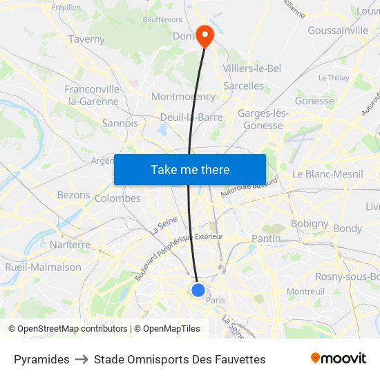 Pyramides to Stade Omnisports Des Fauvettes map