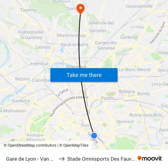 Gare de Lyon - Van Gogh to Stade Omnisports Des Fauvettes map