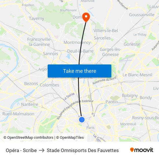 Opéra - Scribe to Stade Omnisports Des Fauvettes map