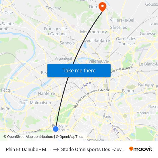 Rhin Et Danube - Métro to Stade Omnisports Des Fauvettes map