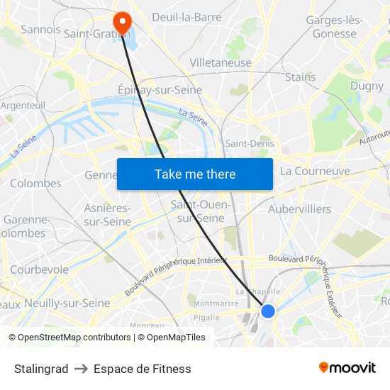 Stalingrad to Espace de Fitness map