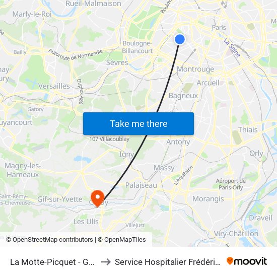 La Motte-Picquet - Grenelle to Service Hospitalier Frédéric Joliot map