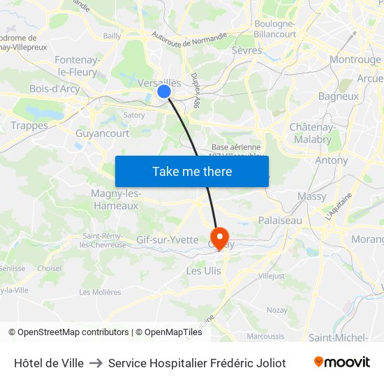 Hôtel de Ville to Service Hospitalier Frédéric Joliot map