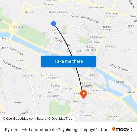 Pyramides to Laboratoire de Psychologie Lapsydé - Université de Paris map