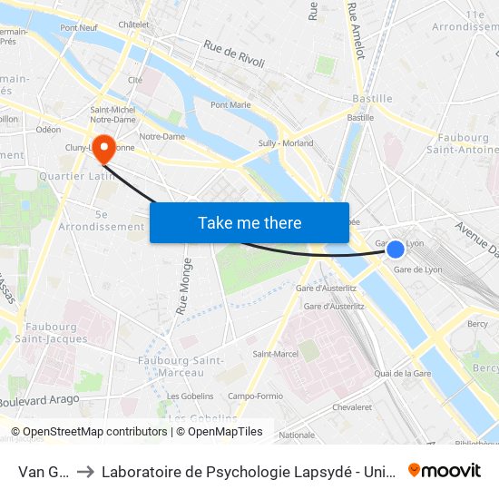 Van Gogh to Laboratoire de Psychologie Lapsydé - Université de Paris map