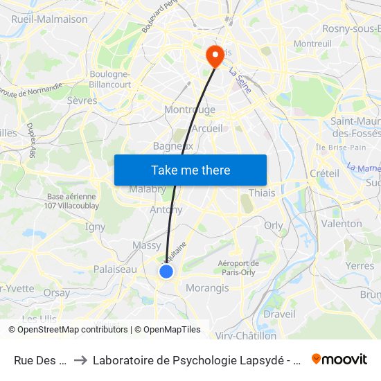 Rue Des Fleurs to Laboratoire de Psychologie Lapsydé - Université de Paris map