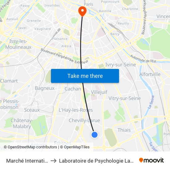 Marché International de Rungis to Laboratoire de Psychologie Lapsydé - Université de Paris map
