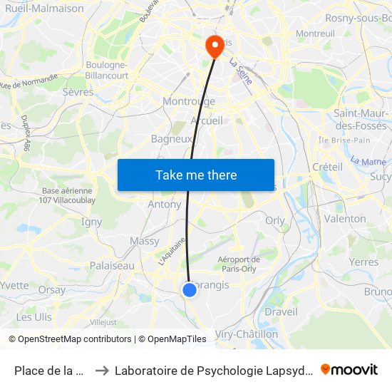 Place de la Libération to Laboratoire de Psychologie Lapsydé - Université de Paris map