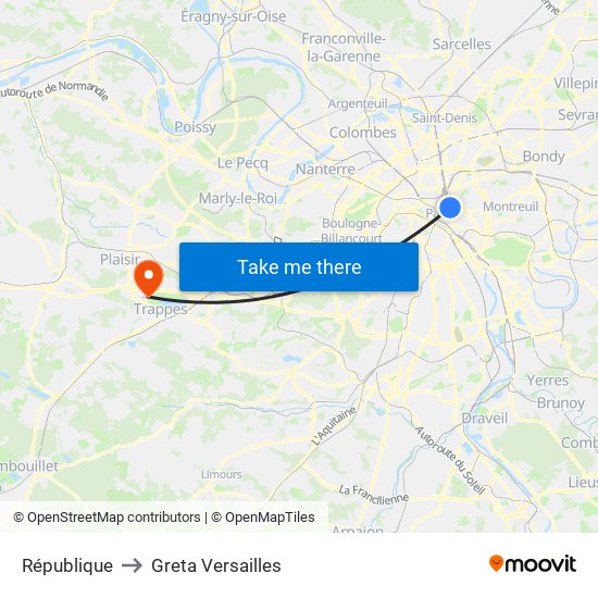 République to Greta Versailles map