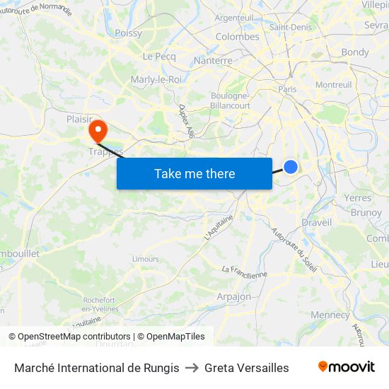 Marché International de Rungis to Greta Versailles map