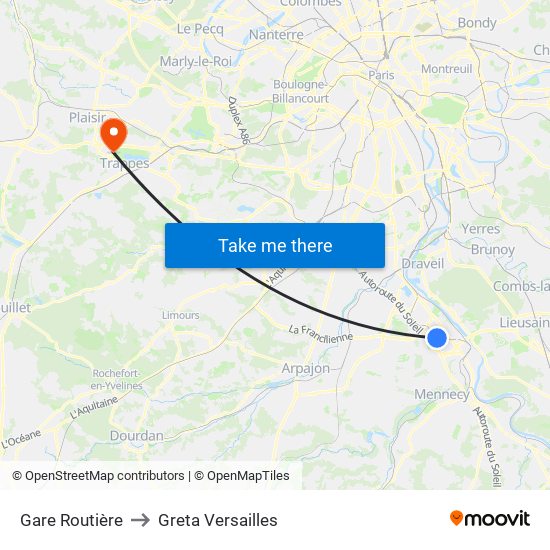 Gare Routière to Greta Versailles map