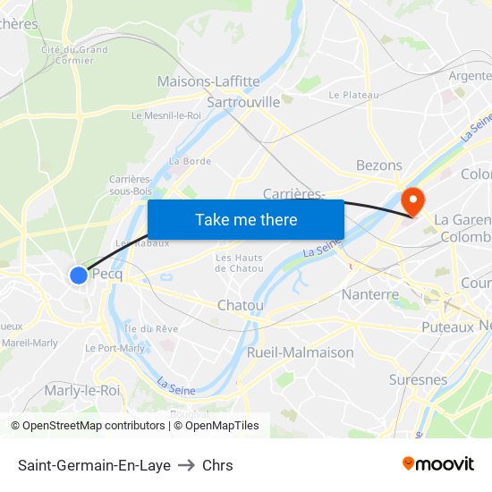 Saint-Germain-En-Laye to Chrs map