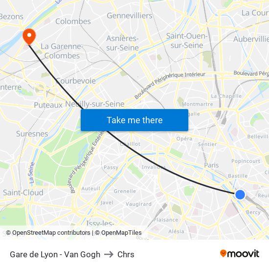 Gare de Lyon - Van Gogh to Chrs map