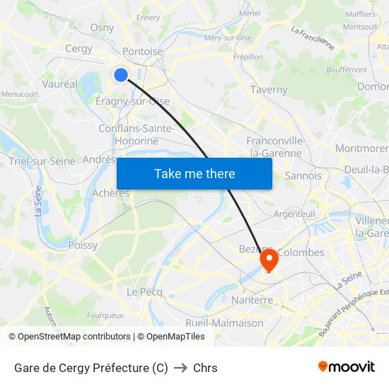 Gare de Cergy Préfecture (C) to Chrs map