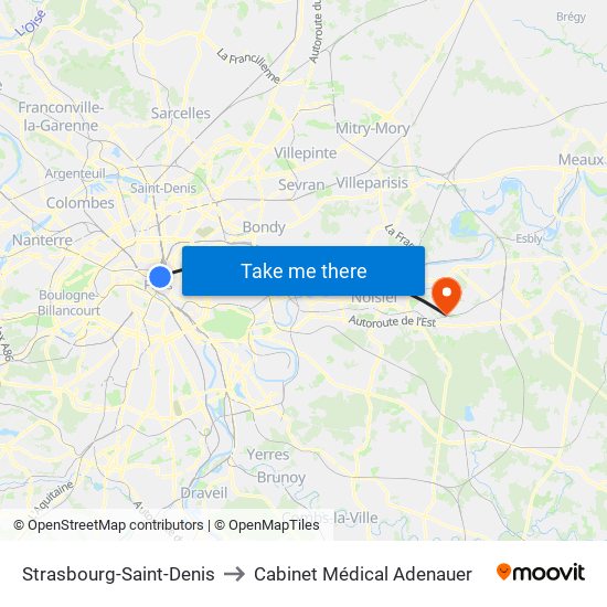 Strasbourg-Saint-Denis to Cabinet Médical Adenauer map