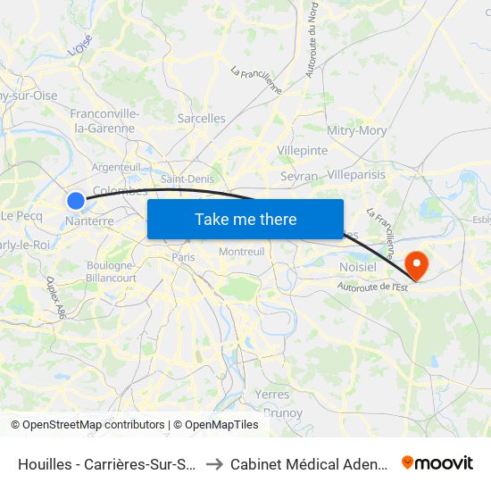 Houilles - Carrières-Sur-Seine to Cabinet Médical Adenauer map