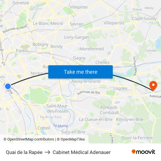 Quai de la Rapée to Cabinet Médical Adenauer map