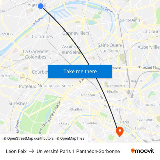 Léon Feix to Université Paris 1 Panthéon-Sorbonne map