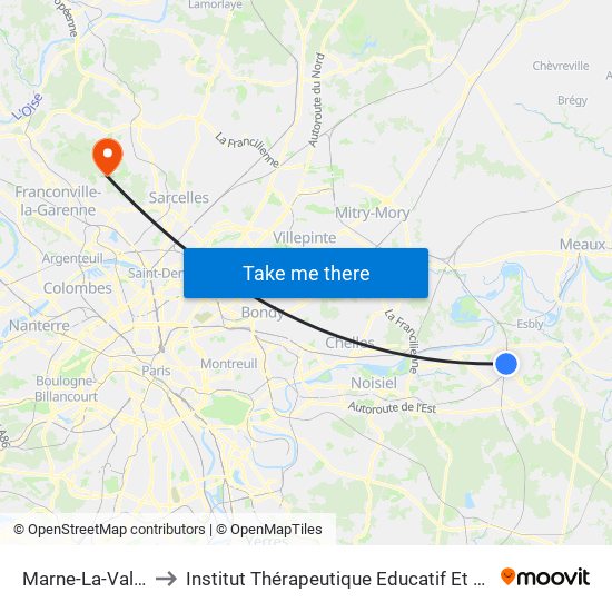 Marne-La-Vallée Chessy to Institut Thérapeutique Educatif Et Pédagogique la Mayotte map