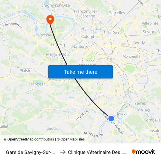 Gare de Savigny-Sur-Orge to Clinique Vétérinaire Des Loges map