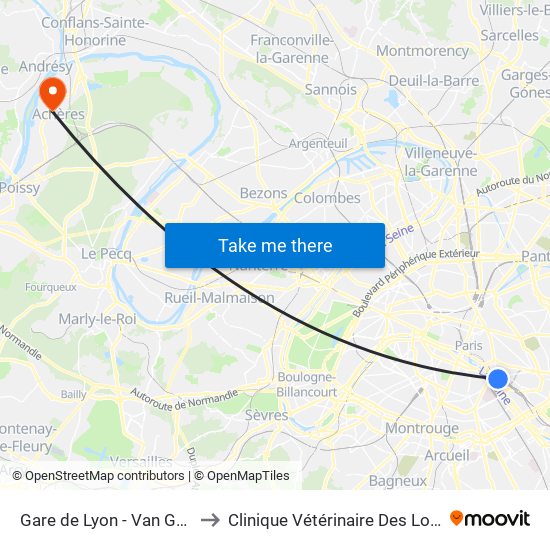 Gare de Lyon - Van Gogh to Clinique Vétérinaire Des Loges map