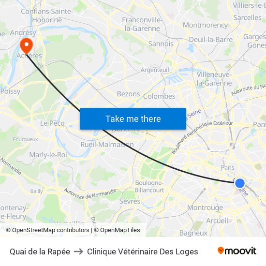 Quai de la Rapée to Clinique Vétérinaire Des Loges map