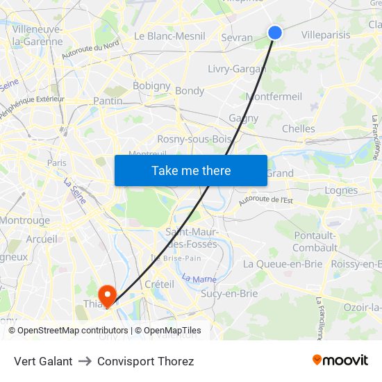 Vert Galant to Convisport Thorez map