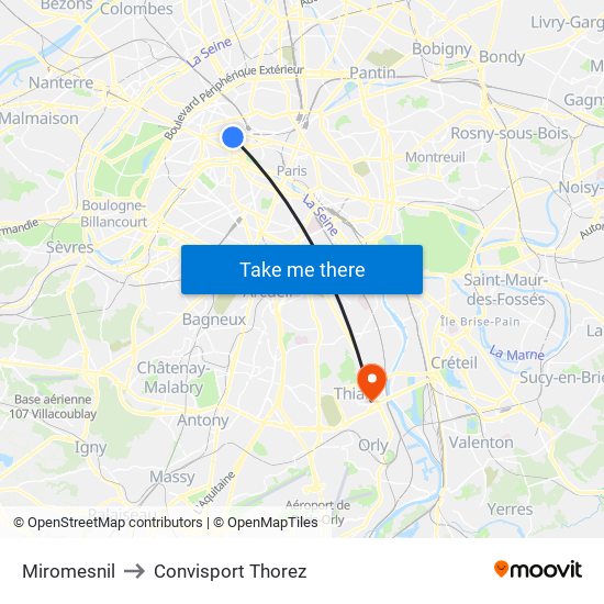 Miromesnil to Convisport Thorez map