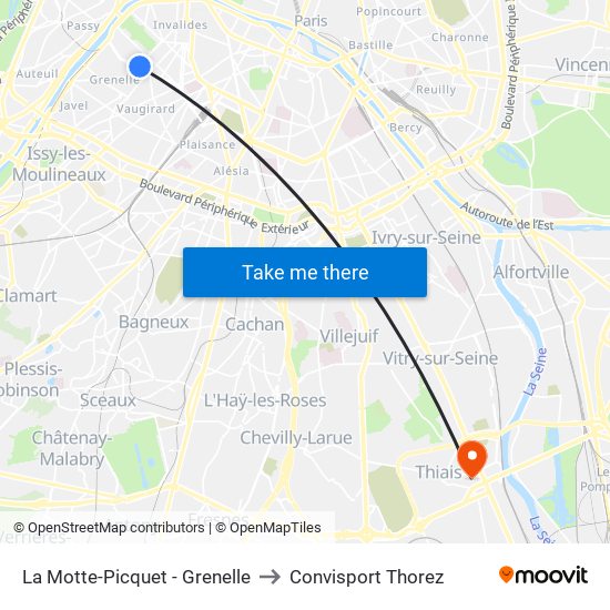 La Motte-Picquet - Grenelle to Convisport Thorez map