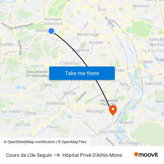 Cours de L'Ile Seguin to Hôpital Privé D'Athis-Mons map