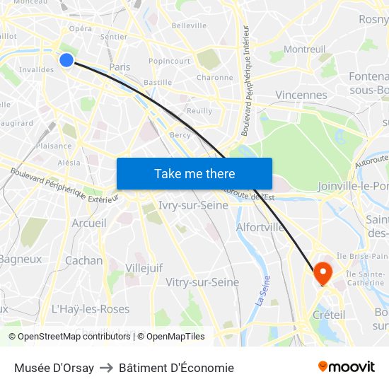 Musée D'Orsay to Bâtiment D'Économie map