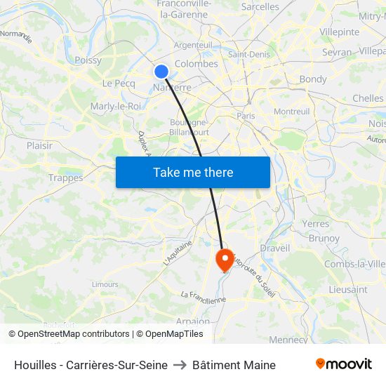 Houilles - Carrières-Sur-Seine to Bâtiment Maine map