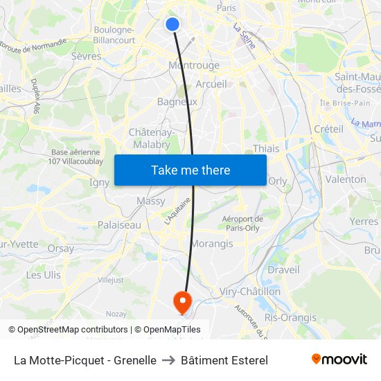 La Motte-Picquet - Grenelle to Bâtiment Esterel map