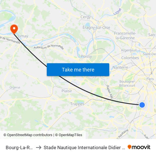 Bourg-La-Reine to Stade Nautique Internationale Didier Simond map