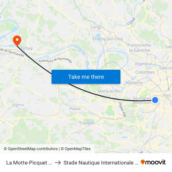 La Motte-Picquet - Grenelle to Stade Nautique Internationale Didier Simond map