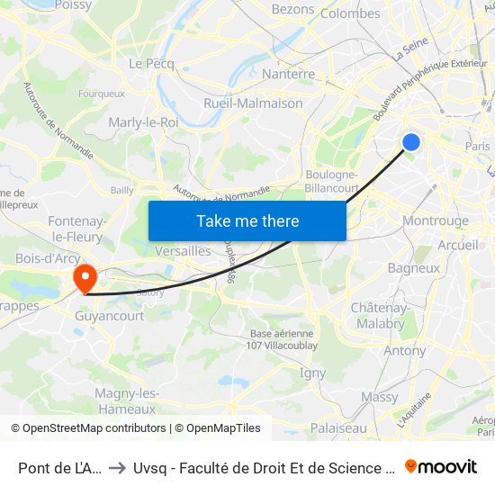 Pont de L'Alma to Uvsq - Faculté de Droit Et de Science Politique map