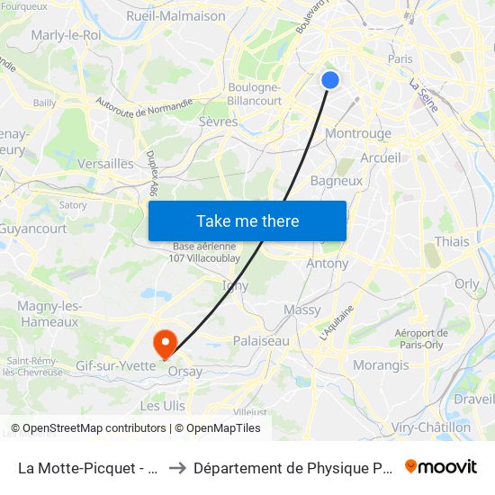 La Motte-Picquet - Grenelle to Département de Physique Paris-Saclay map