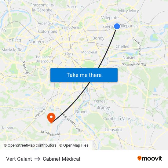 Vert Galant to Cabinet Médical map