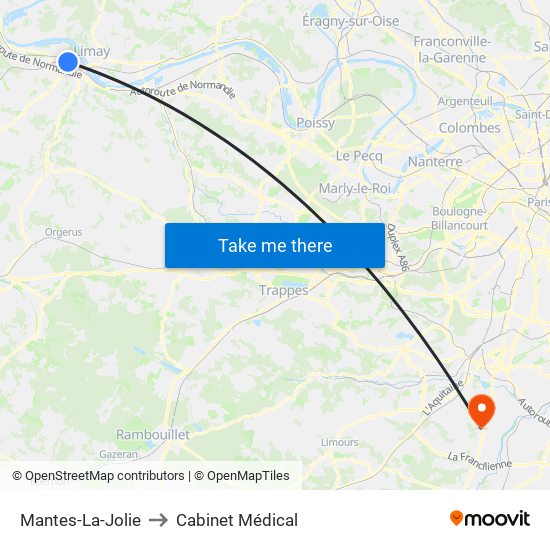 Mantes-La-Jolie to Cabinet Médical map